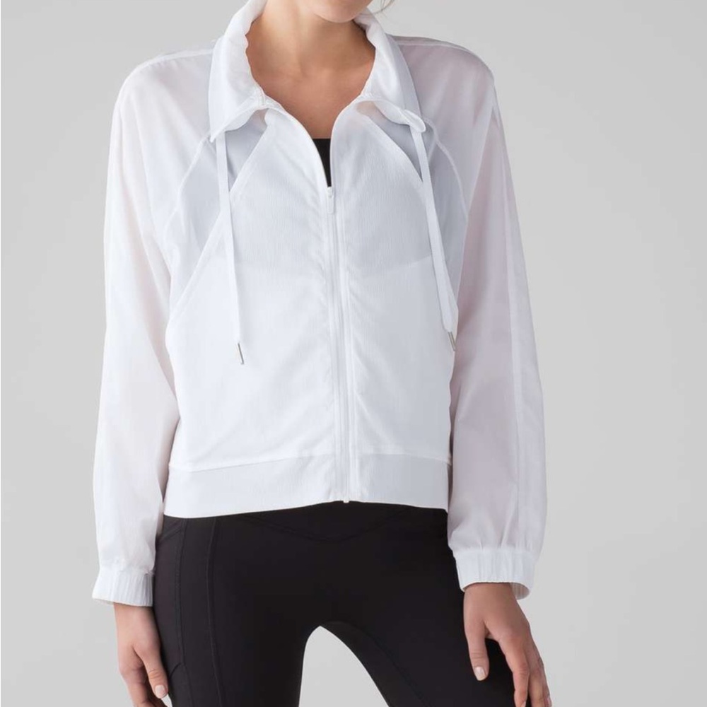 Lululemon In Depth Jacket in White lightweight windbreaker